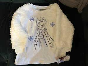 NWT Disney Frozen 2 Elsa Girl's t-shirt with Fuzzy sleeves size 5T - Picture 1 of 1