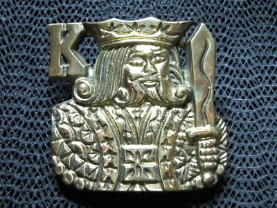 ¡Hebilla de cinturón hippie de latón para póker King Holdem! ¡VINTAGE! ¡MUY RARO! AMINCO! 1979! Foto 1 de 4