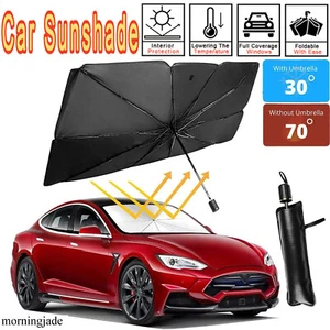 57" Car Windshield Sun Shade Foldable Umbrella Front Window Cover Visor Umbrella - Picture 1 of 23