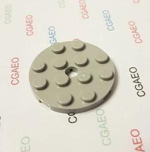 1 x Lego 60474 Plate, Round 4 x 4 with Hole Light Bluish Gray - Imagen 1 de 1