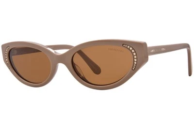 Óculos de Sol Feminino Swarovski SK6030 106173 Bege/Marrom Escuro Formato Redondo 52mm - Imagem 1 de 4