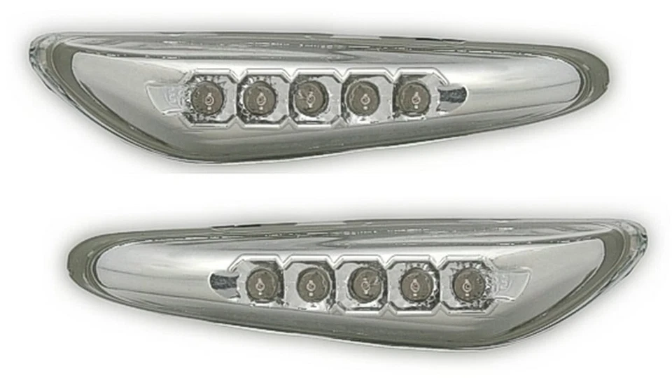 Seitenblinker SET for BMW 3 Series 3er E46 2001-2005 Chrom LED AU KBBM12WP XINO  - Image 1 of 4