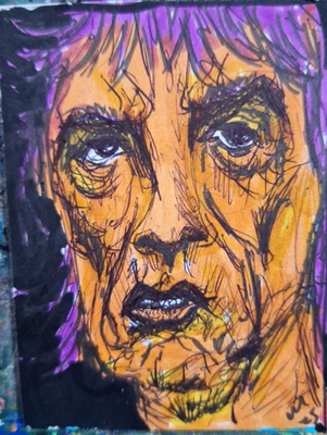 Mick Jagger Fan Art JMG ACEO ATC ROBLE ORIGINAL 3,5 x 2,5 pulgadas Foto 1 de 3