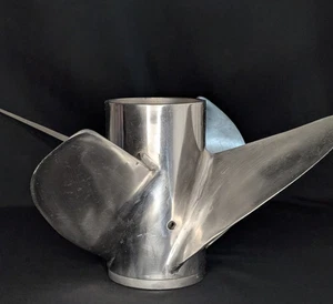 Vintage Stainless Steel Boat Propeller – 4 Blade, 14.5” x 24P - Foto 1 di 7