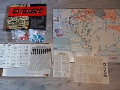 D-Day Board WWII Invasion Board Game Avalon Hill 1961 Complete In Box - Image 1 of 4