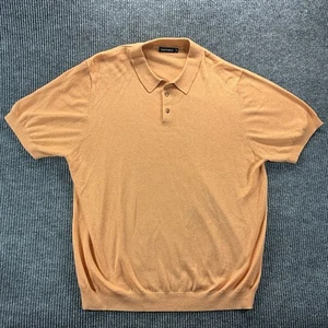 Paul Frederick Polo Sweater Mens 3XL Orange Short Sleeve Silk Cashmere Blend - Picture 1 of 8