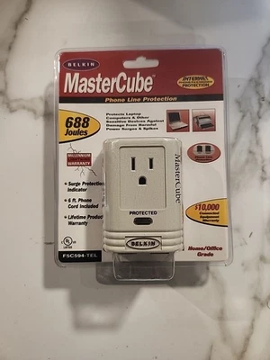 NEW Vintage Belkin D5C594-TEL Surge Protector and Phone Line Protector  - Image 1 of 4