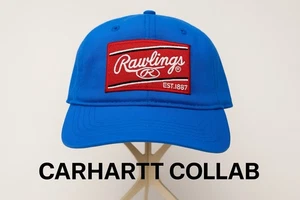 Rawlings x Carhartt Blue Baseball Hat Cap Collab Adjustable Strapback NWT No Tag - Picture 1 of 9