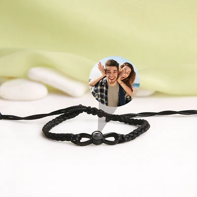 Pulsera de proyección de fotos infinitas personalizada • Pulsera de imagen para pareja Foto 1 de 4