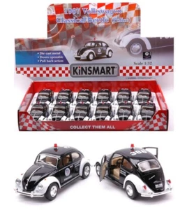 MODELLINO AUTO STATICO KINSMART VW MAGGIOLINO BEETLE 1967 POLICE CM 12,5 1:32 - Foto 1 di 5