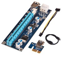 USB3.0 PCI-E Express 1x to 16x Extender Riser Card Adapter SATA 6Pin Power Cable