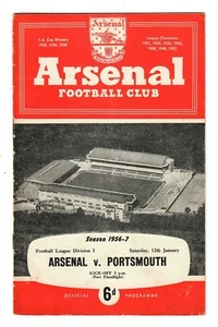 Arsenal v Portsmouth - 1956-57 First Division - Football Programme - Picture 1 of 2