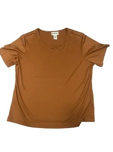 Joanna Burnt Orange Womens Large Short Sleeve Shirt (b40) - Picture 1 of 3