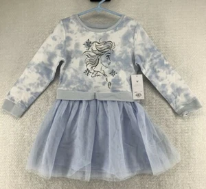 Jumping Beans Disney Girls Tie Dye Crew Neck Long Sleeve Blue Tutu Dress Size 5 - Picture 1 of 5