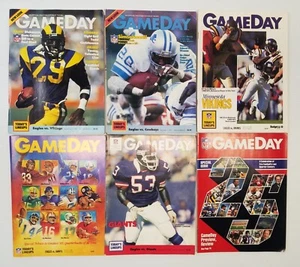 1984-1990 NFL GAMEDAY Programs EAGLES vs GIANTS, COWBOYS, VIKINGS 6 Magazines - Picture 1 of 7
