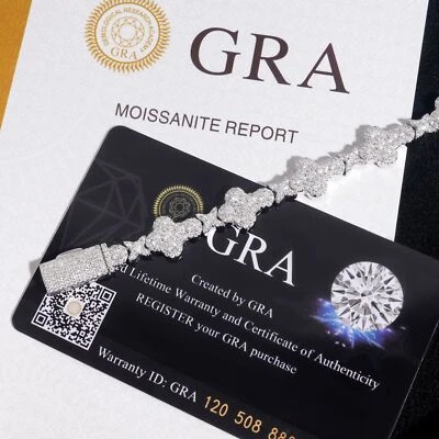 10/13mm D Color MOISSANITE Cross Link Bracelet Shiny Jewelry 925 Sterling Silver - Image 1 of 4