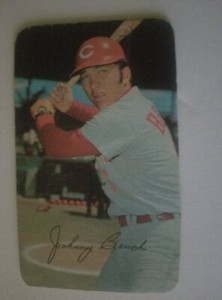 1971 Topps Super Johnny Bench #3 and 1977 Hostess card...Nice EX Shape