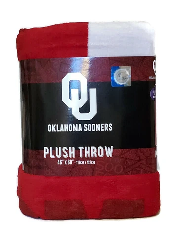 Oklahoma University OU Sooners Plush Throw Blanket Cover