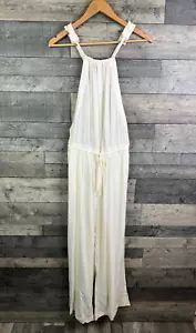 Mono Free People Clean de lino de una pieza talla mediana marfil holgado de verano - Imagen 1 de 12