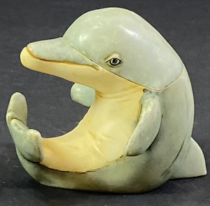 Whistles Dolphin Pot Bellys Harmony Kingdom Figurine Trinket Box Starfish Inside - Picture 1 of 11