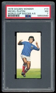 1978 Michel Platini Golden Wonder #13 World Cup Soccer All Stars PSA 7 - Picture 1 of 7