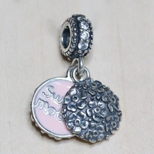 New Authentic Pandora Charm Sweet Mother Hanging Dangle 791285CZ W Suede Pouch - Picture 1 of 11