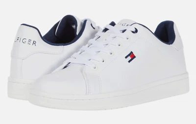 Tommy Hilfiger Men's 8 M Lendar Lifestyle Sneakers Shoes Bright White Flag Logo - Image 1 of 4