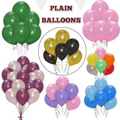 12" Latex PLAIN BALOONS BALLONS helium WHOLESALE BALLOONS birthday wedding UK - Изображение 1 из 4