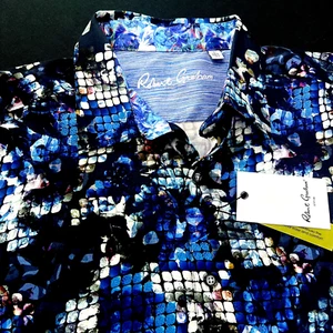 Robert Graham Geometric Embroidery Abstract Camo Paisley Sport Shirt 2XL - Picture 1 of 14
