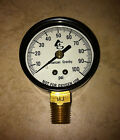 100 PSI Water Pressure Gauge 2' Dial Brass 1/4' Male NPT Well Pump or Air Guage