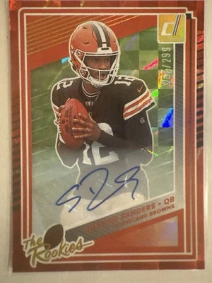 2025 Panini Donruss дебютант Шедер Сандерс с автографом No 5 красных /299🔥🔥🔥 - Изображение 1 из 4