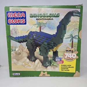 Ritvik MEGA BLOKS Dinobloks Brontosaurus Set 9701 Dinosaur 740 Pieces NRFB - Picture 1 of 12