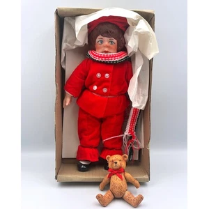 VTG 1984 Faith Wick Merry Porcelain Doll with Teddy Bear COA Limited Edition - Picture 1 of 3
