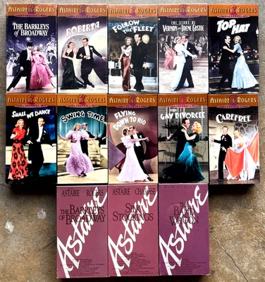 ASTAIRE & ROGERS Collection 13 X VHS movie lot Top Hat Swing Time Divorcee Fleet - Image 1 of 4