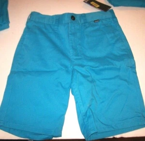 NEW Hurley boys sz 4 turquoise blue khaki chino long walk shorts adjustable - Picture 1 of 2
