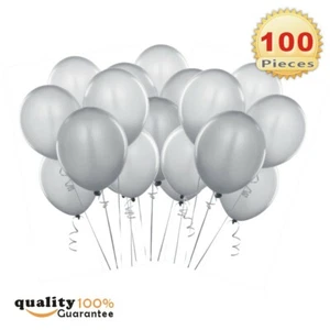 PMLAND 100 Stück Silber Latex Party Ballons 12 Zoll - Bild 1 von 4
