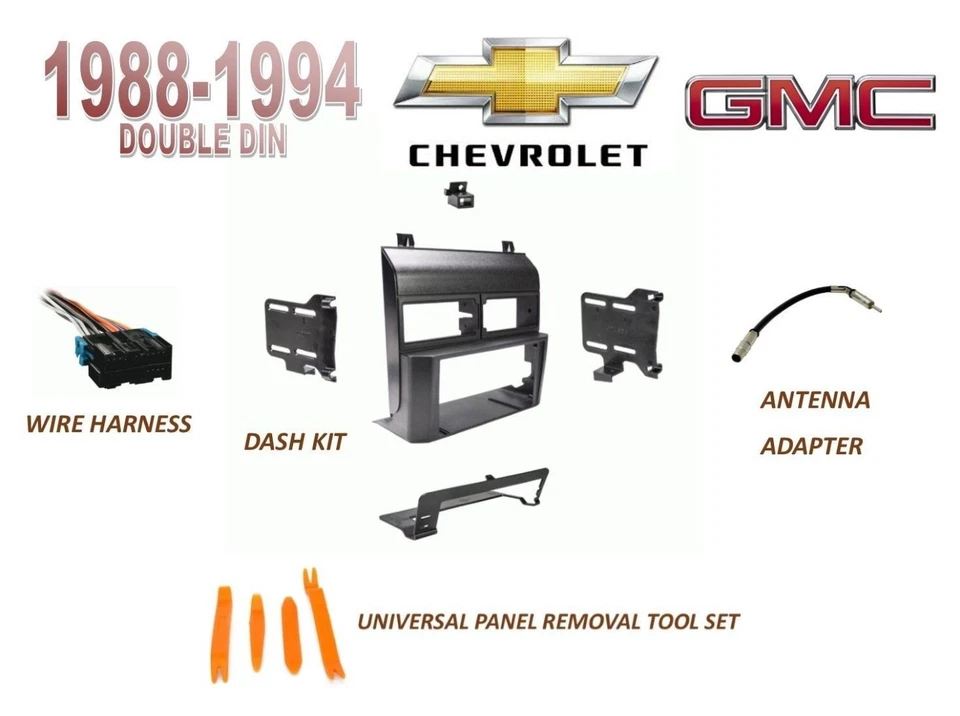Kit de tablero doble DIN CHEVY GMC SUV/camiones tamaño completo 1988-1994, arnés de cables Foto 1 de 1