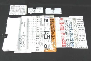 Lot of Black & White Alphabet Stickers for DIY Crafts - Partial Sheets - Picture 1 of 5