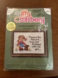 NEW SEALED Sunset Design Jiffy Stitchery Kit Please be Patient 629 Size 5 x 7 In - Picture 1 of 3