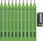 Tracer 4H Carpenters Pencils (Hard Lead) 12 Pack with Carpenters Pencil Sharpene