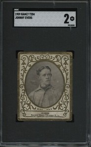 1909 Ramly T204 Johnny Evers Chicago HOF SGC 2 Good