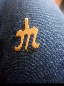 Goldfarbener Monogramm Anhänger - M - Bild 1 von 4