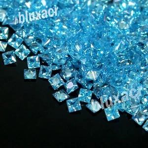 Lotto 10 pezzi 2,70 mm Principessa VVS1 fantasia colore blu diamante sfuso ottimo taglio - Foto 1 di 9
