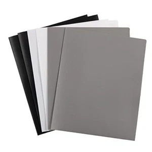 Plastic 2 Pocket POP Folders - Durable School 6 Per Pack Assorted Business - Picture 1 of 8