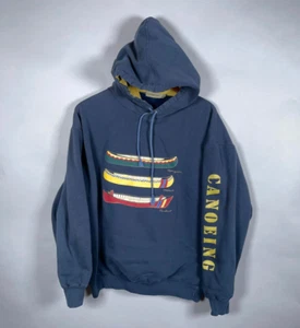 Calvin Klein Sport Canoeing Drawstring Hoodie Adult Large Blue Sweatshirt - Picture 1 of 13