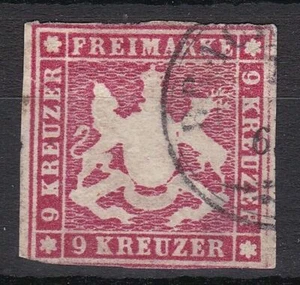 Württemberg - 1859 - 9 Kruezer ☀ Michel Nr. 14 - 100 Euro ☀ MH** - Picture 1 of 2