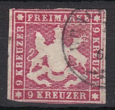 Württemberg - 1859 - 9 Kruezer ☀ Michel Nr. 14 - 100 Euro ☀ MH** - Image 1 of 2