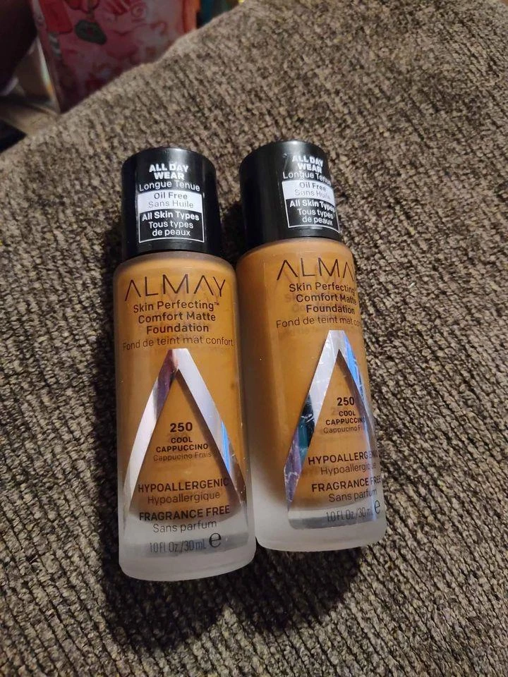 2 New Almay All Day Wear Skin Perfecting Matte Foundation 250 Cool Cappuccino - Image 1 of 1