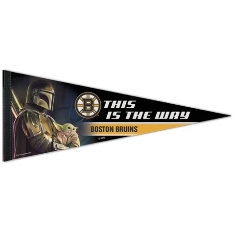 BOSTON BRUINS MANDALORIAN GROGU STAR WARS PREMIUM PENNANT 12"X30" BANNER Cover