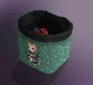 Ninja Cat Dice Bag, Cat Dice Pouch, Treasure Nest, Dnd Tile Cup for Cat Lovers - Picture 1 of 2